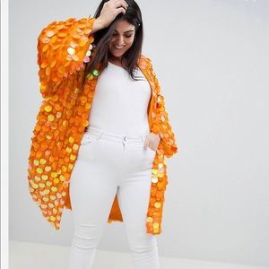 ASOS curve orange sequin kimono